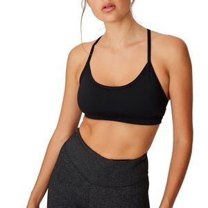 Cotton On Workout Yoga Crop Sports Bra Black Small
